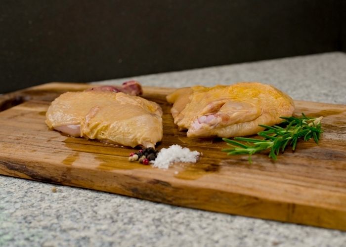 Franske unghanebryster med ben – uden vand – ca. 500 g – 120 kr. pr. kg – Frankrig – Frost