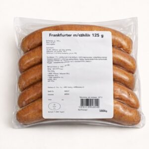 Frankfurter m/chili 125 g - 1 kg
