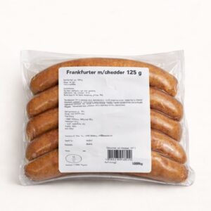 Frankfurter m/cheddar 125 g - 1 kg