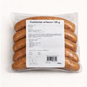 Frankfurter m/bacon 125 g - 1 kg